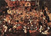 BRUEGHEL, Pieter the Younger Battle of Carnival and Lent f oil